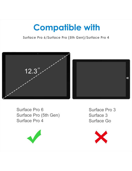 Protector de Pantalla JETech para Microsoft Surface Pro 6/5/4 Vidrio Templado