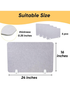 Paquete de 4 Paneles Acústicos Kimseror 40x60 cm Privacidad 2