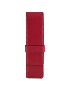 Estuche de Cuero DiLoro Doble para Plumas Rojo 150mm