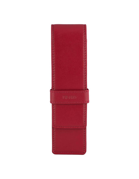 Estuche de Cuero DiLoro Doble para Plumas Rojo 150mm
