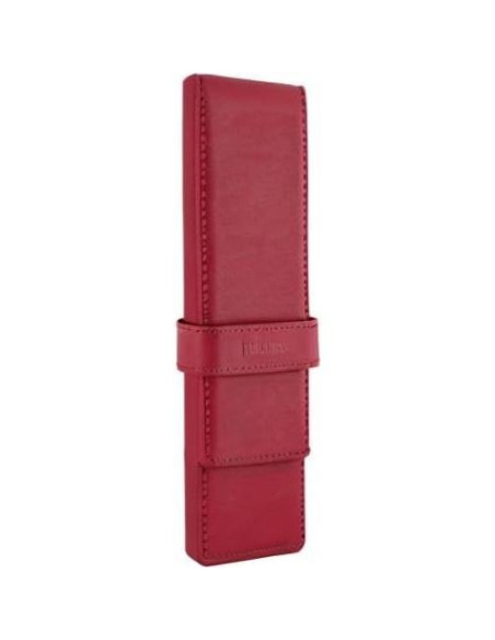 Estuche de Cuero DiLoro Doble para Plumas Rojo 150mm
