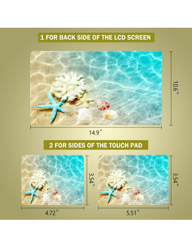 icolor Pegatina para Laptop Estrella de Mar 15.6" Universal