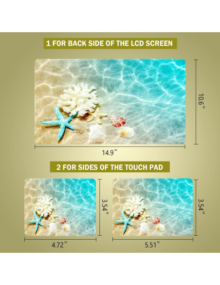 icolor Pegatina para Laptop Estrella de Mar 15.6" Universal