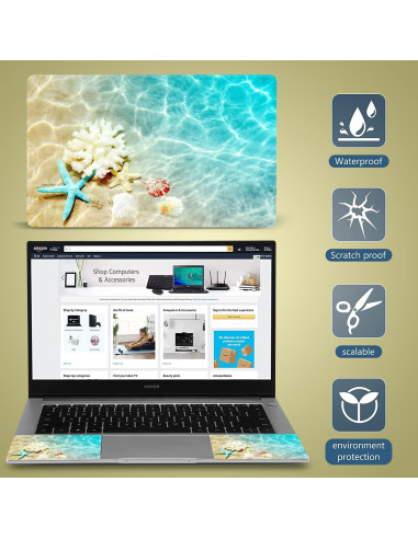 icolor Pegatina para Laptop Estrella de Mar 15.6" Universal