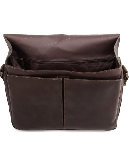 Bolso Mensajero de Cuero Colombiano Kenneth Cole 15.6" Marrón