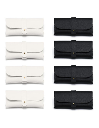 Paquete de 8 estuches de gafas de PU suave - Blanco y negro