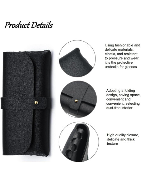 Paquete de 8 estuches de gafas de PU suave - Blanco y negro