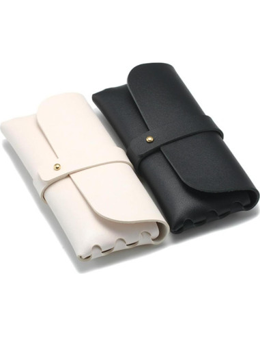 Paquete de 8 estuches de gafas de PU suave - Blanco y negro