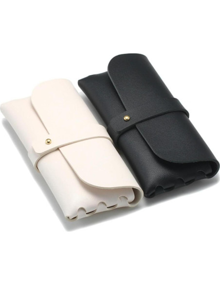 Paquete de 8 estuches de gafas de PU suave - Blanco y negro