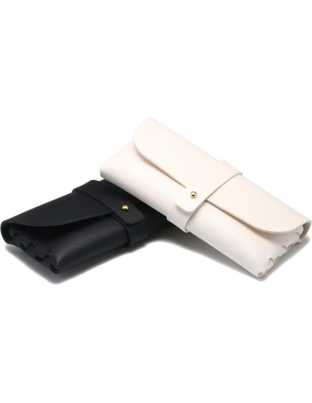 Paquete de 8 estuches de gafas de PU suave - Blanco y negro