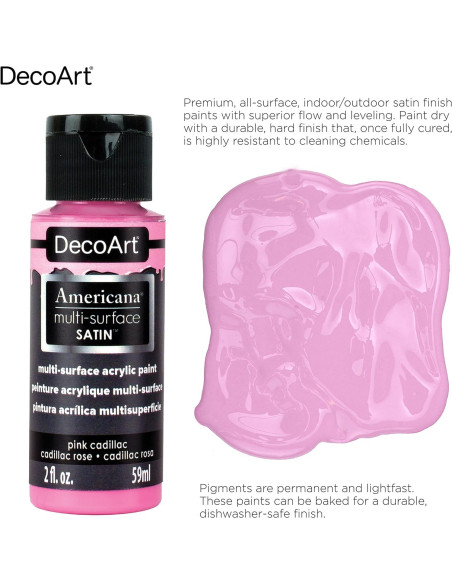Set de Pintura Acrílica Satinada Multi-Superficie DecoArt 24 Colores 1419.53 ml