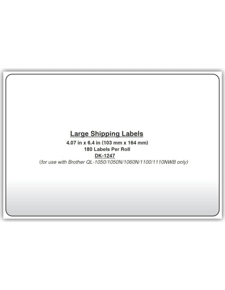 Etiquetas autoadhesivas Brother DK-1247 180 unidades 103x164mm