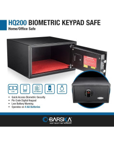 Caja Fuerte Biométrica Barska AX12840 con Teclado Digital 39x40x22 cm 2