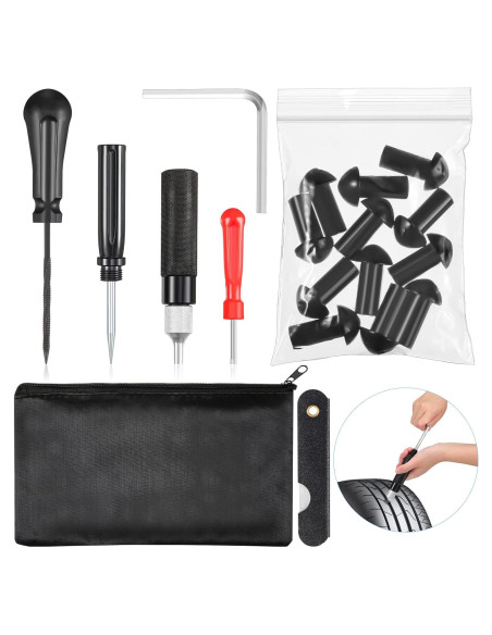 Kit de Reparación de Neumáticos Landhoow 7 Piezas con Herramientas