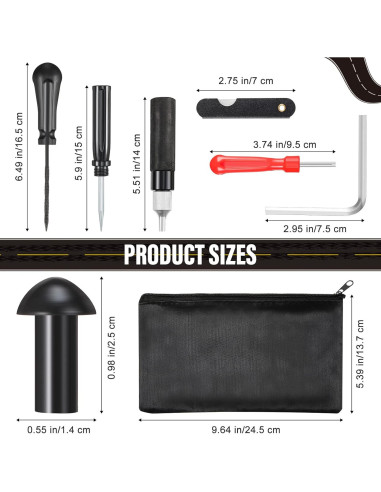 Kit de Reparación de Neumáticos Landhoow 7 Piezas con Herramientas
