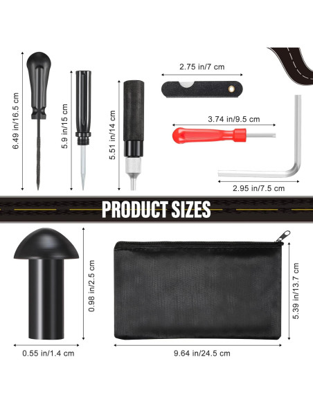 Kit de Reparación de Neumáticos Landhoow 7 Piezas con Herramientas