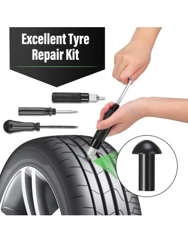 Kit de Reparación de Neumáticos Landhoow 7 Piezas con Herramientas