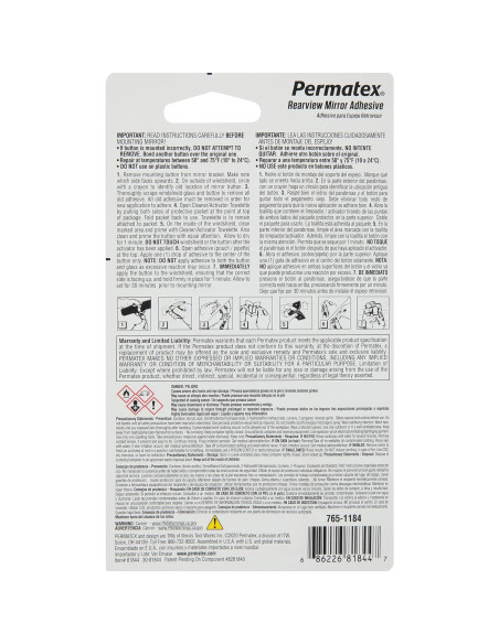 Adhesivo para Espejo Retrovisor Permatex 81844 - Paquete de 12