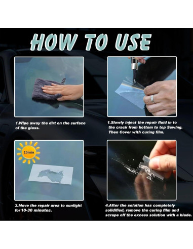Kit de Reparación de Parabrisas Kenbry BLJ-01 - Rápido y Eficaz
