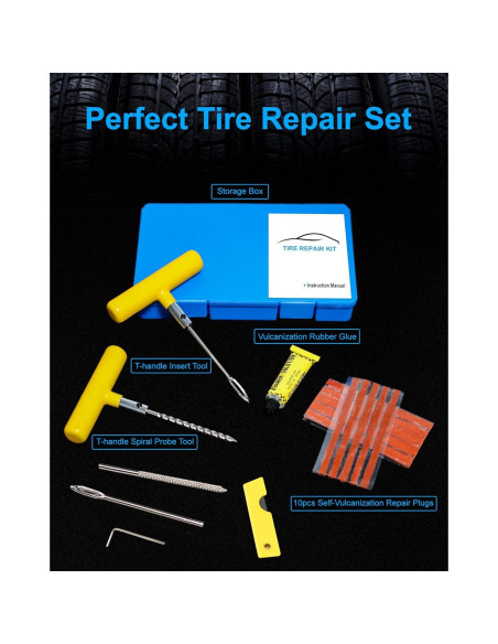 Kit de Reparación de Neumáticos Beanewone 19 Pcs Profesional