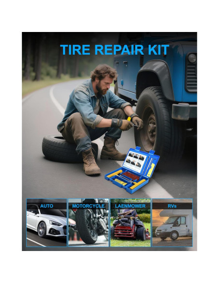 Kit de Reparación de Neumáticos Beanewone 19 Pcs Profesional
