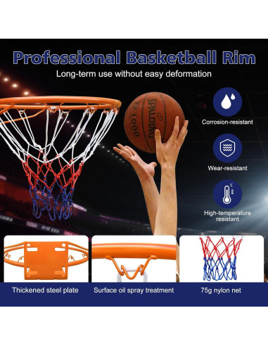 Aro de Baloncesto MIUDGIG 18" (45.72 cm) con Red Resistente