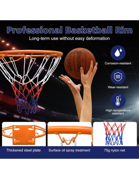 Aro de Baloncesto MIUDGIG 18" (45.72 cm) con Red Resistente