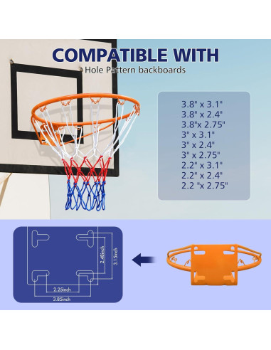 Aro de Baloncesto MIUDGIG 18" (45.72 cm) con Red Resistente