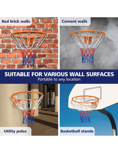 Aro de Baloncesto MIUDGIG 18" (45.72 cm) con Red Resistente