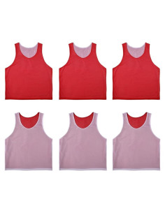 Chalecos Reversibles de Entrenamiento 6 PCS Adulto Poliéster