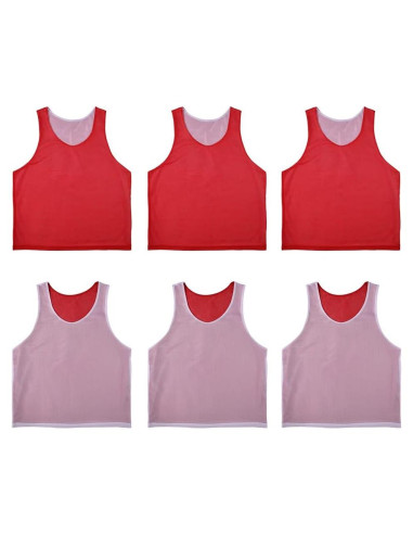 Chalecos Reversibles de Entrenamiento 6 PCS Adulto Poliéster