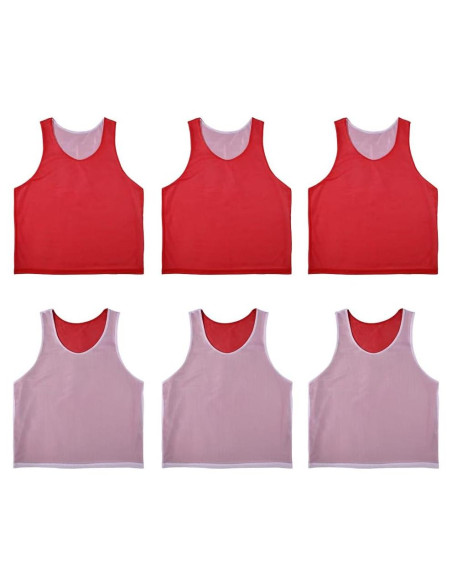 Chalecos Reversibles de Entrenamiento 6 PCS Adulto Poliéster