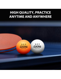 Pelotas de Ping Pong LUOXG 20 Unidades 40mm Naranja y Blanco 2