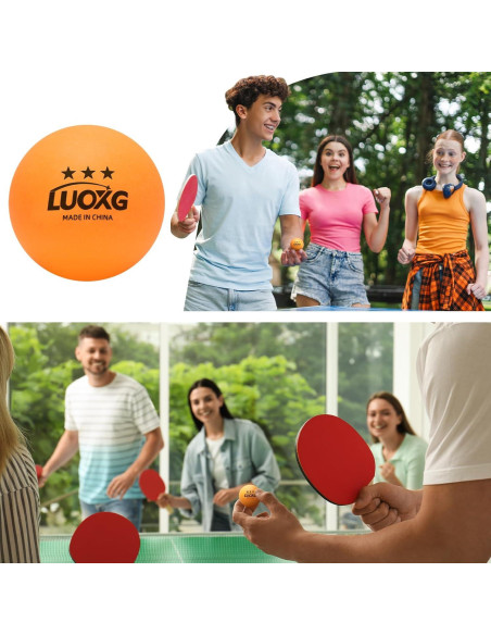 Pelotas de Ping Pong LUOXG 20 Unidades 40mm Naranja y Blanco