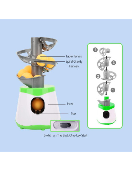 Lanzador Automático de Tenis de Mesa Dilwe con 10 Pelotas