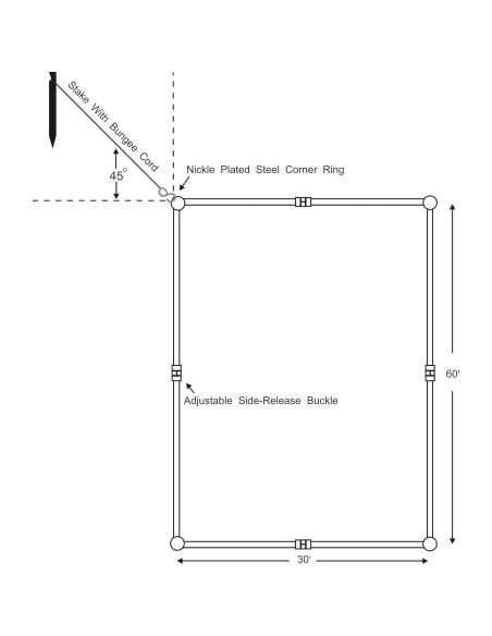 Línea de cancha de arena ajustable Home Court 9.14 m azul