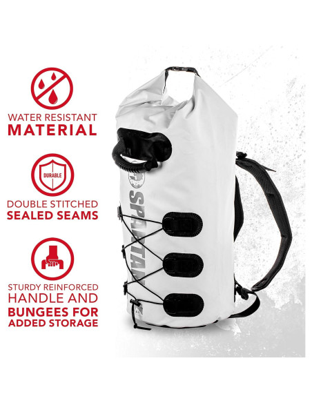 Saco Drypack Spartan Franklin Sports 30L Juvenil Blanco