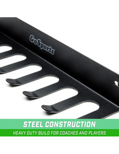 Estante Colgante para Bate de Béisbol GoSports - Capacidad 16 Bates - Negro