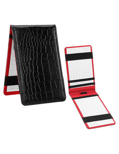 Funda de Piel PU TIESOME para Tarjeta de Puntuación Golf Negro