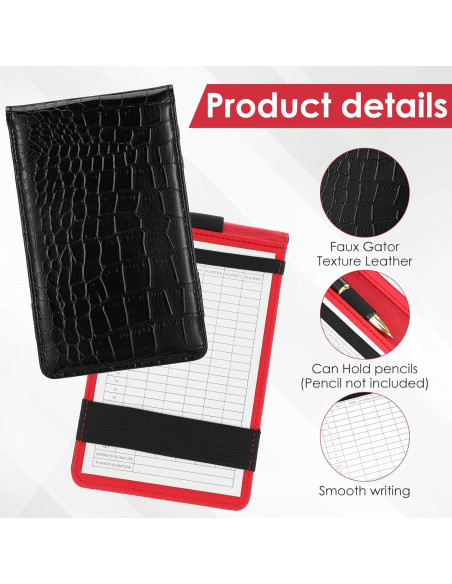 Funda de Piel PU TIESOME para Tarjeta de Puntuación Golf Negro