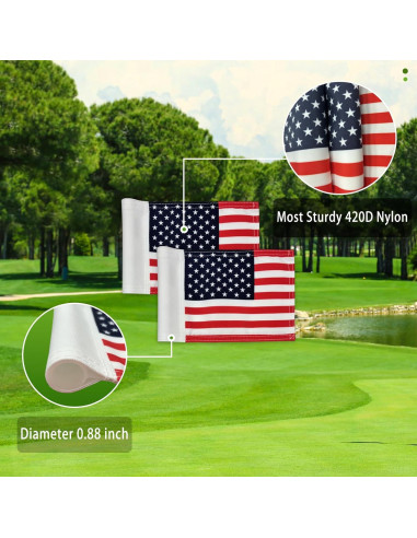 Banderas de Golf Americana AZCOVER 2 Pack 15.24x20.32 cm