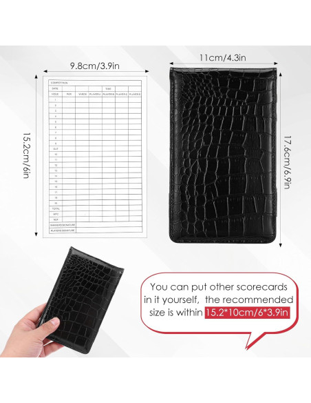 Funda de Piel PU TIESOME para Tarjeta de Puntuación Golf Negro