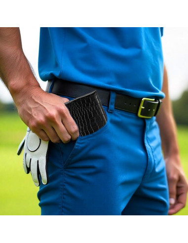 Funda de Piel PU TIESOME para Tarjeta de Puntuación Golf Negro