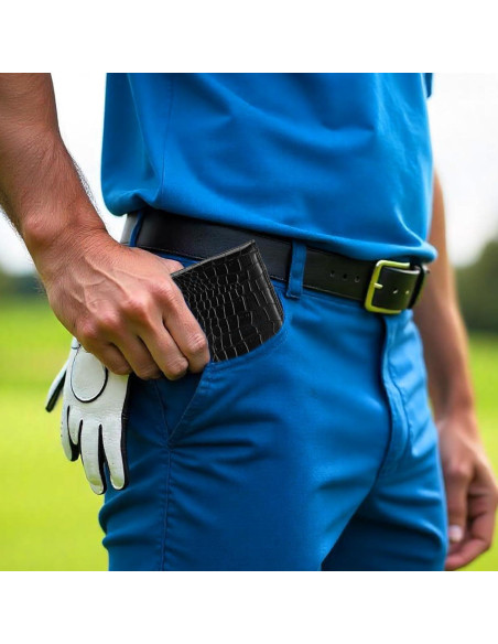 Funda de Piel PU TIESOME para Tarjeta de Puntuación Golf Negro