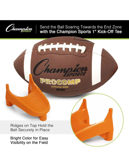 Tee de Pateo de Fútbol Champion Sports 1" Naranja Alta Visibilidad