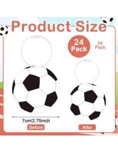 24 Etiquetas de Equipaje de Fútbol Liliaafar 7 cm PVC 2