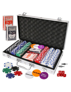 Juego de Fichas de Póker Kiddie Play 300 PCS con Estuche