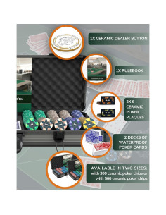 Set de Poker Paulie con 500 Fichas de Cerámica y Accesorios 2