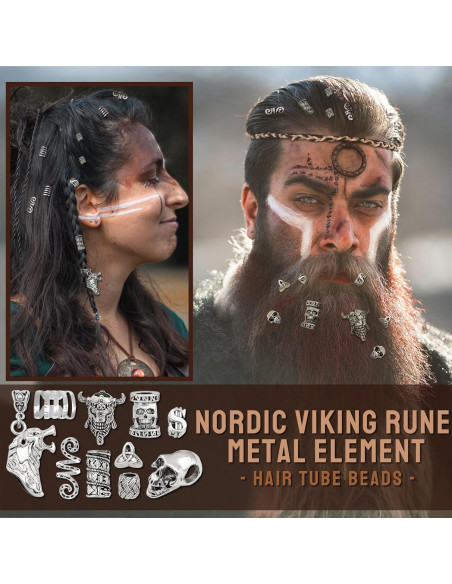 215 Accesorios Vikingos para Dreadlocks Fscwlmon - Plata