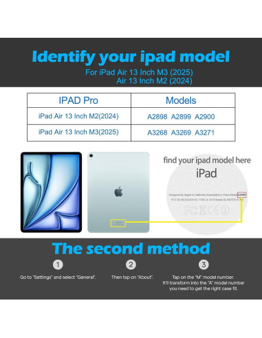 Funda de Cuero Genuino Gexmil para iPad Air 13" M3/M2 2024/2025